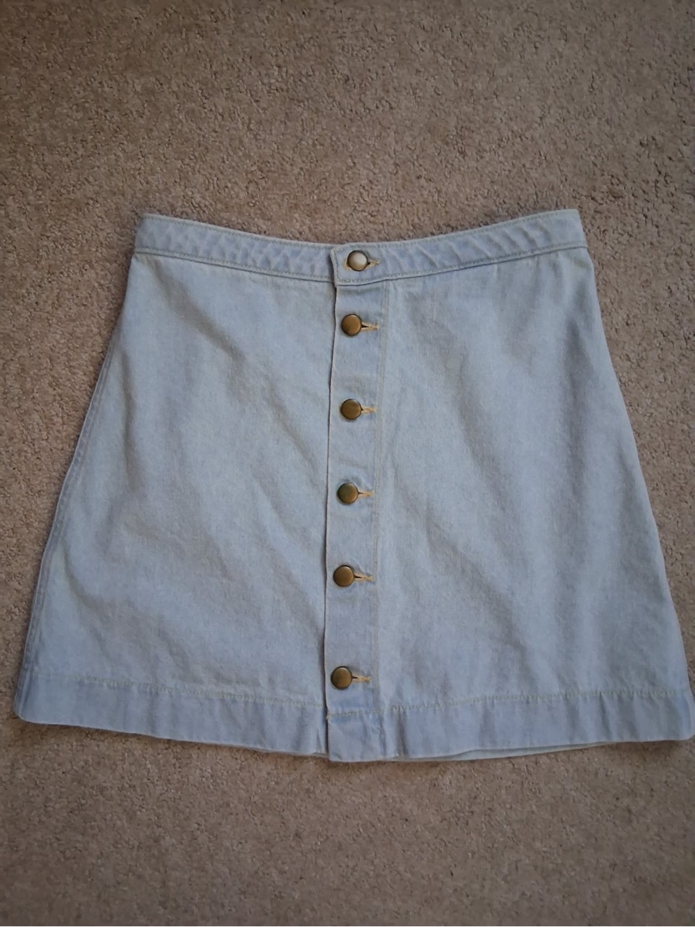 American apparel - Light Wash Button-Front Denim Skirt - Women